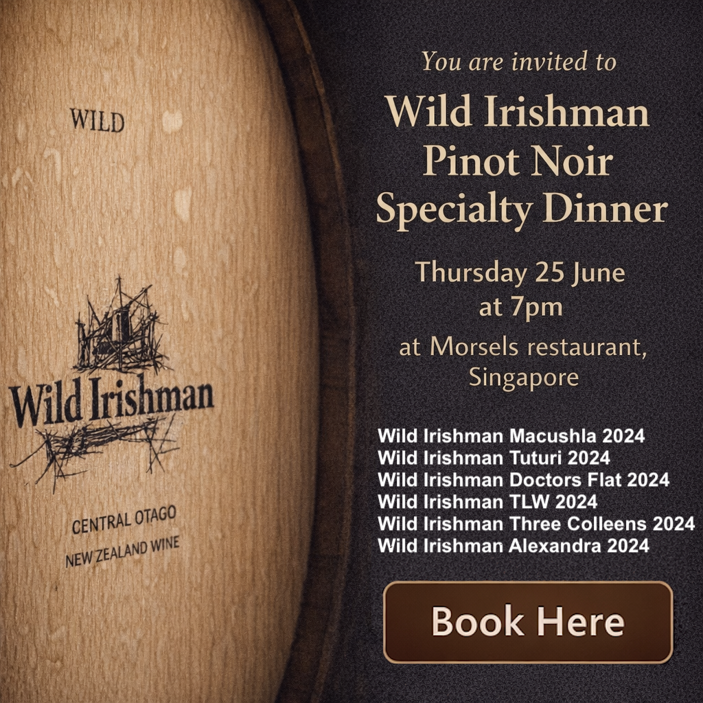 (image for) Wild Irishman Specialty Pinot Dinner @ Morsels - Thursday 25 June @ 7pm - Fast Track Price